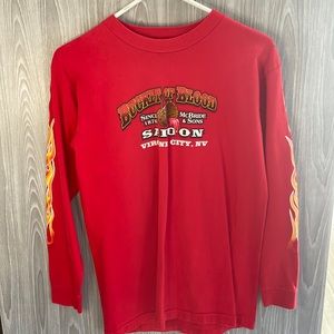 Bucket of blood red long sleeve tshirt size small